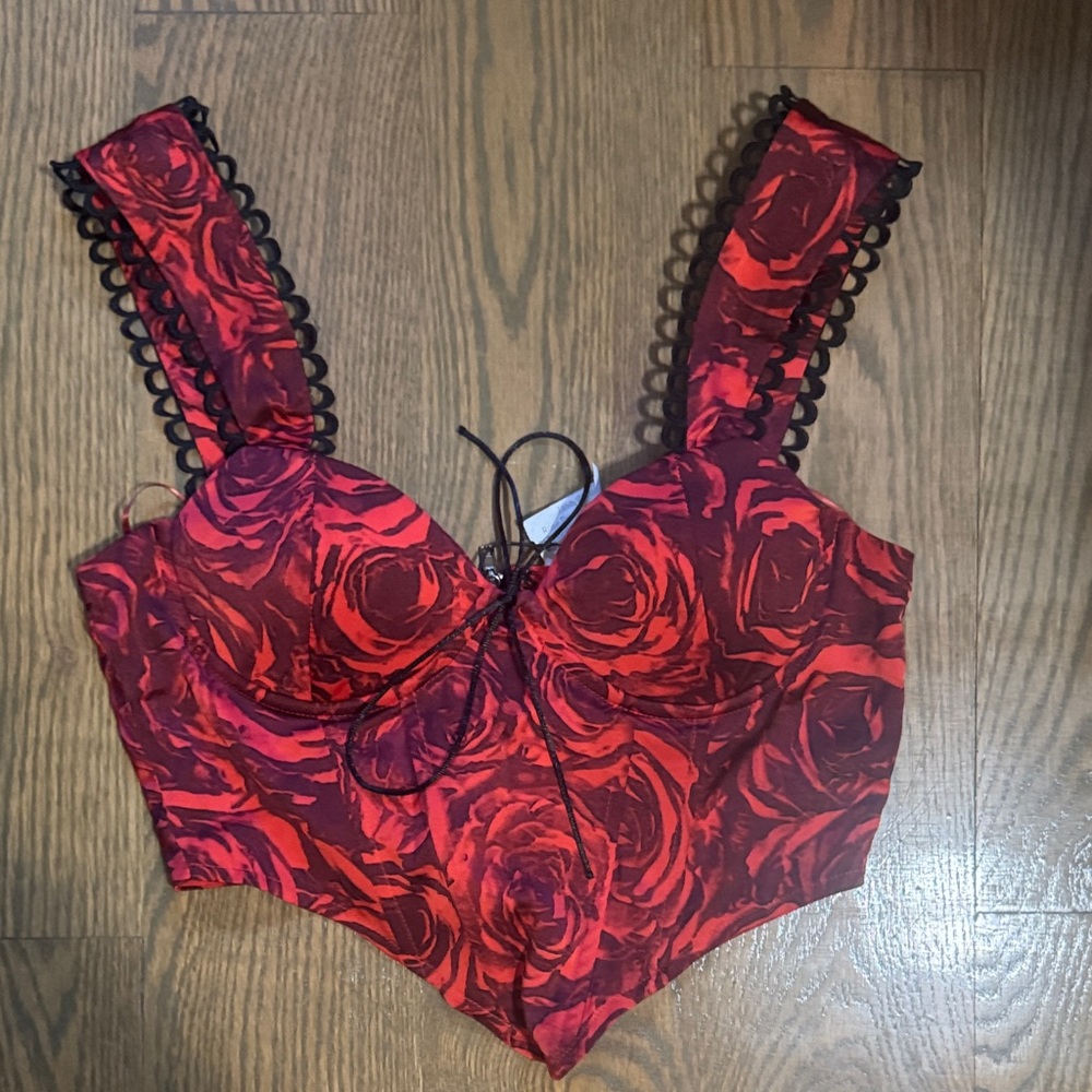 Floral Red Women's Top